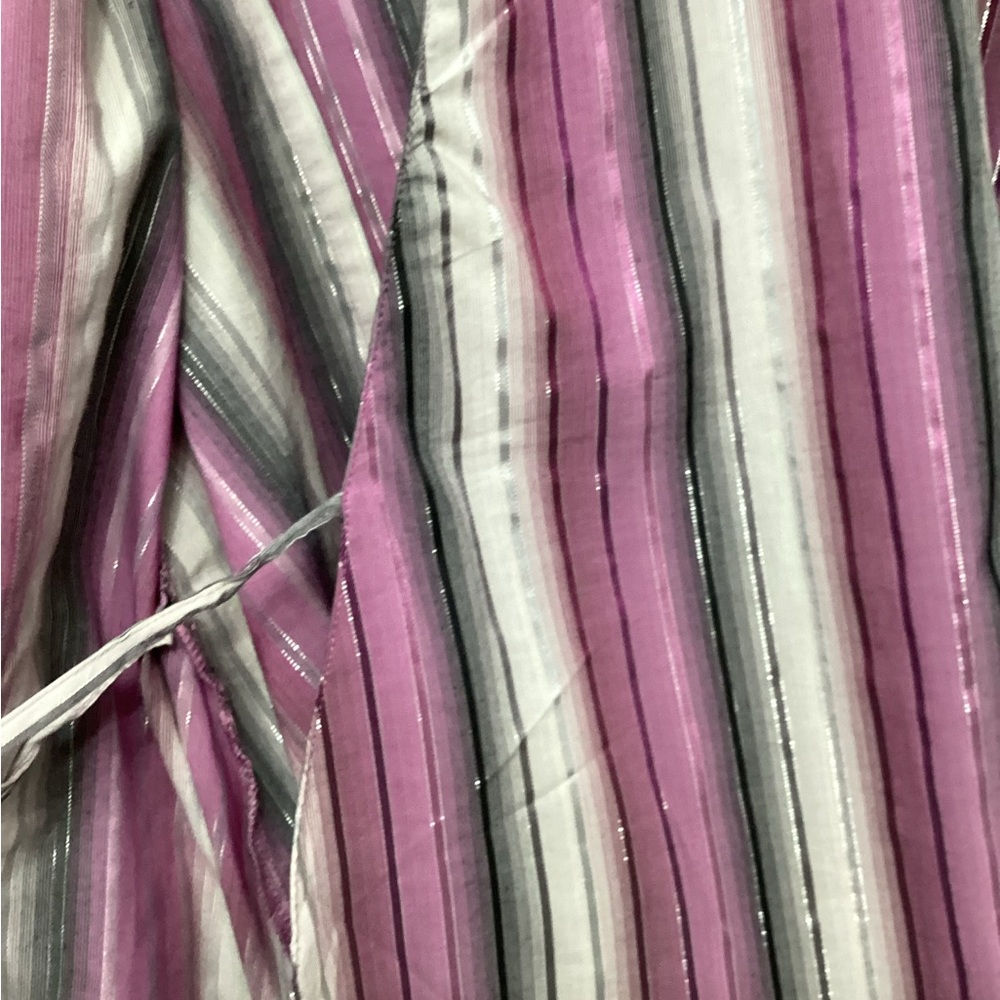 Ashley Stewart Casual Purple and White Button Down Shirt - Picture 7 of 8